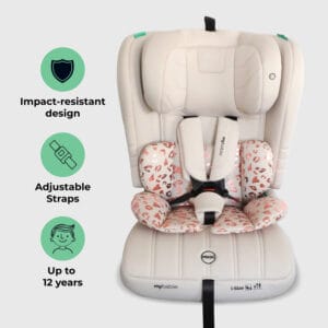 My babiie mbcs50 i size (76 150cm) car seat non isofix blush leopard (1)