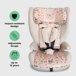 My babiie mbcs75 i size (76 150cm) car seat isofix blush leopard (1)