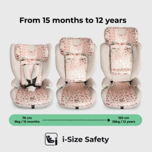 My babiie mbcs75 i size (76 150cm) car seat isofix blush leopard (3)