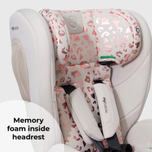My babiie mbcs75 i size (76 150cm) car seat isofix blush leopard (5)