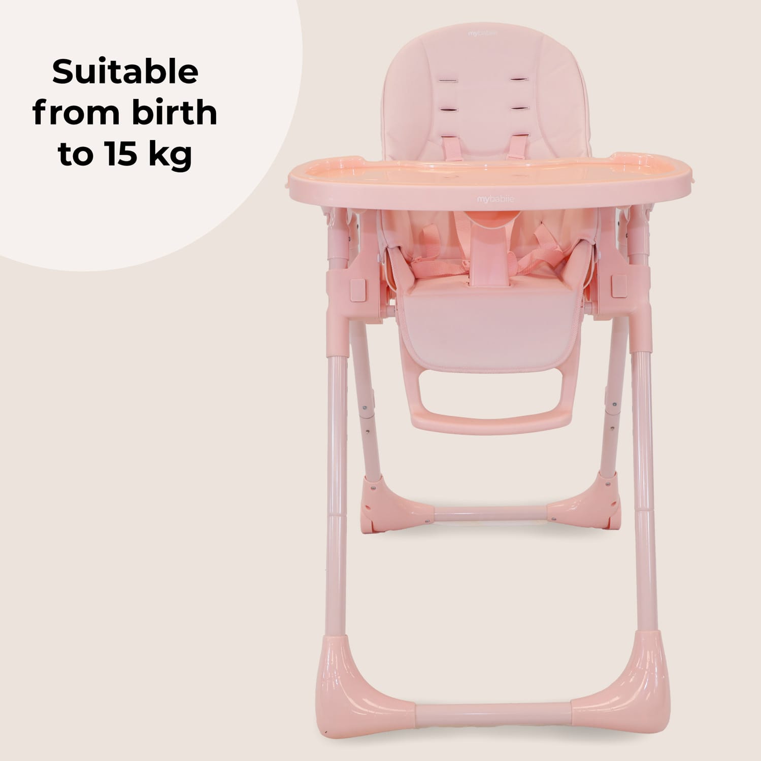 My babiie mbhc9 luxe highchair pink (1)