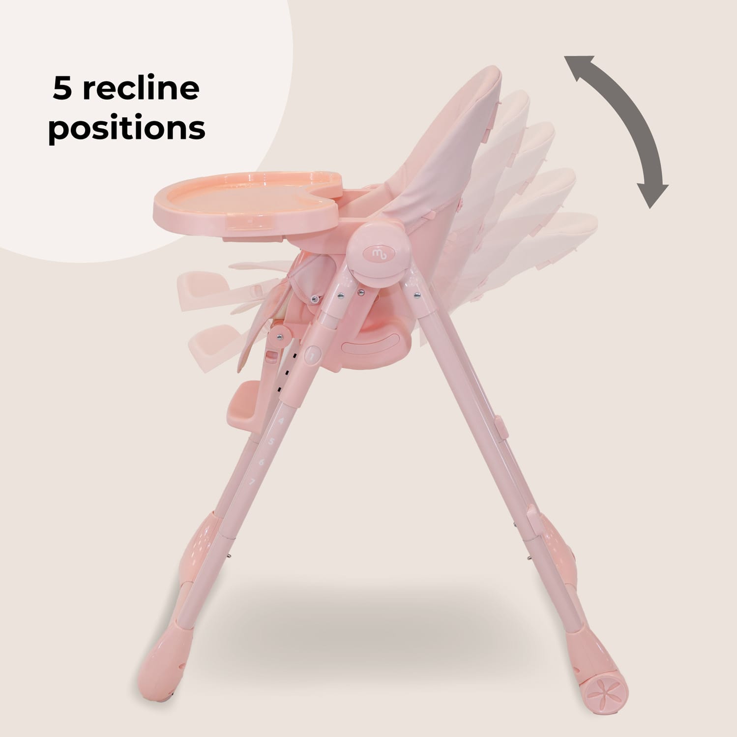 My babiie mbhc9 luxe highchair pink (6)