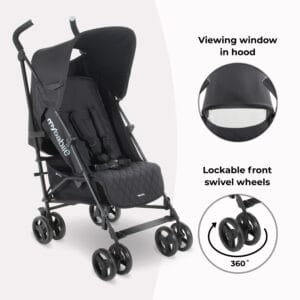 Mybabiee mb01 stroller quilted black (2)