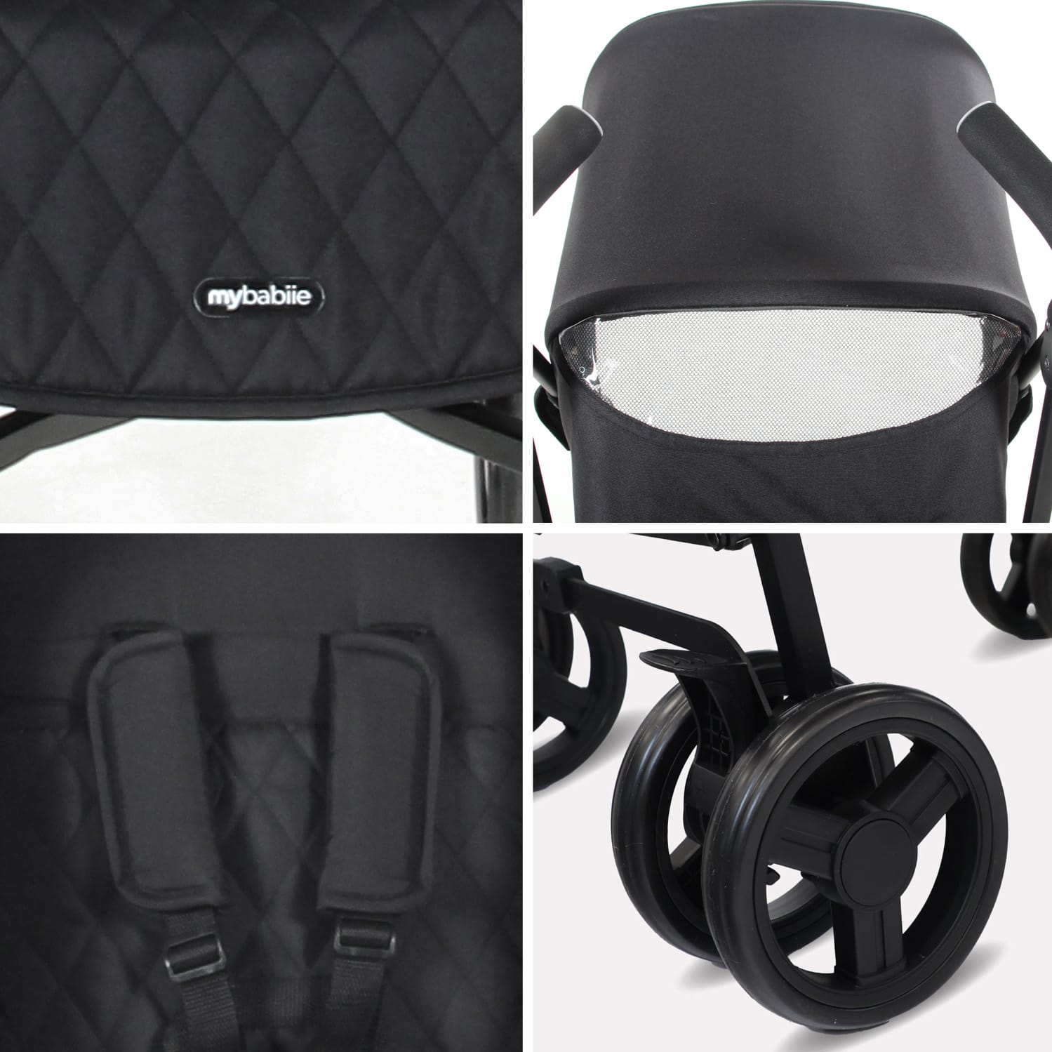 Mybabiee mb01 stroller quilted black (5)