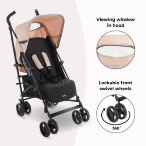 Mybabiee mb01 stroller quilted blush pink (2)