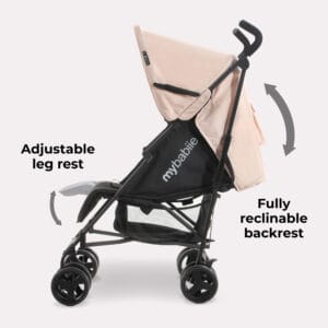 Mybabiee mb01 stroller quilted blush pink (3)
