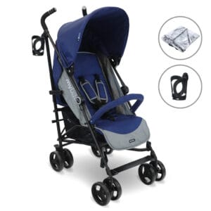 My Babiie MB02 PLUS Lightweight Stroller - Blue and Grey