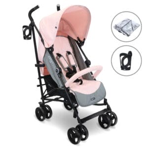 MyBabiee MB02 PLUS Stroller - Pink-Grey