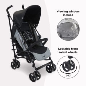Mybabiee mb02 stroller black grey (2)