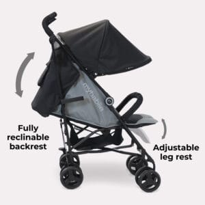 Mybabiee mb02 stroller black grey (3)