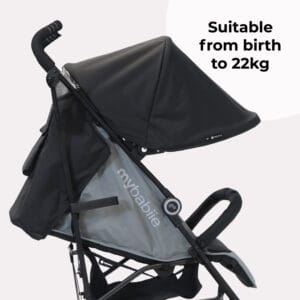 Mybabiee mb02 stroller black grey (7)