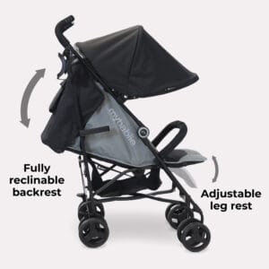 Mybabiee mb02 stroller black grey plus (3)