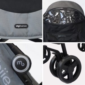 Mybabiee mb02 stroller black grey plus (6)