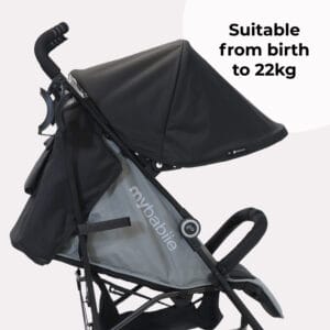 Mybabiee mb02 stroller black grey plus (8)
