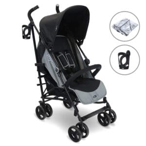 My Babiie MB02 PLUS Lightweight Stroller - Black and Grey