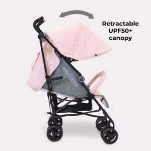 Mybabiee mb02 stroller pink grey (1)