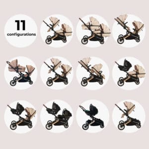 Mybabiee mb33 tandem stroller giraffe (2)