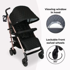 Mybabiee mb51 stroller quilted black plus (13)