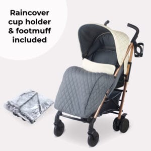 Mybabiee mb51 stroller quilted champagne plus (2)