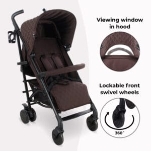 Mybabiee mb51 stroller quilted chocolate (5)
