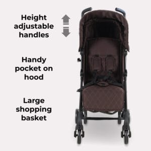 Mybabiee mb51 stroller quilted chocolate (7)