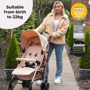 Mybabiee mb51 stroller rose gold blush plus (15)