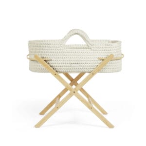 Ickle Bubba Nova Moses Basket and Stand - Cloud/Pine