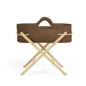 Ickle Bubba Nova Moses Basket and Stand - Mocha/Pine