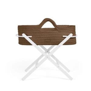 Ickle Bubba Nova Moses Basket and Stand - Mocha/White