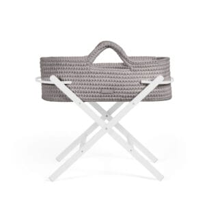 Ickle Bubba Nova Moses Basket and Stand - Tawny/White