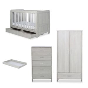 Ickle bubba pembrey 4 piece furniture set ash grey