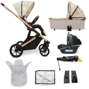 MyBabiie MB500 3-in-1 Travel System - Rose Gold Marble