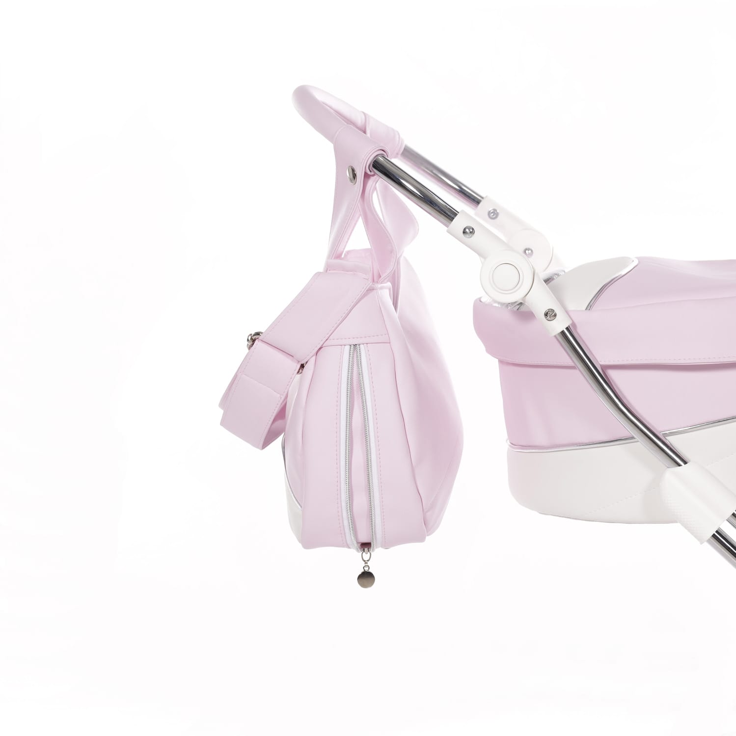 Junama lulla doll's pram pink (5)