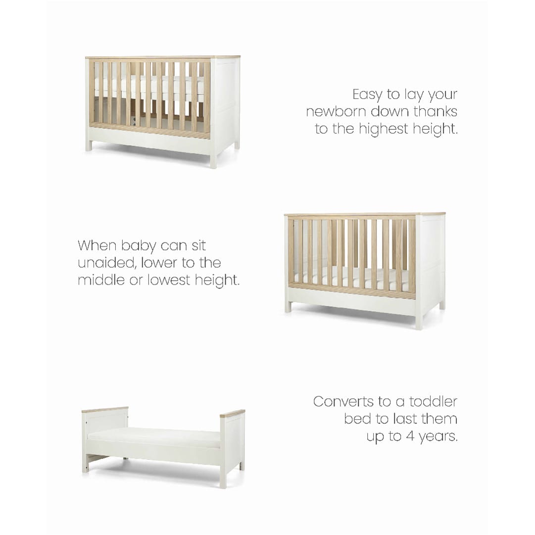 Mamas & papas harwell convertible cot white natural (6)