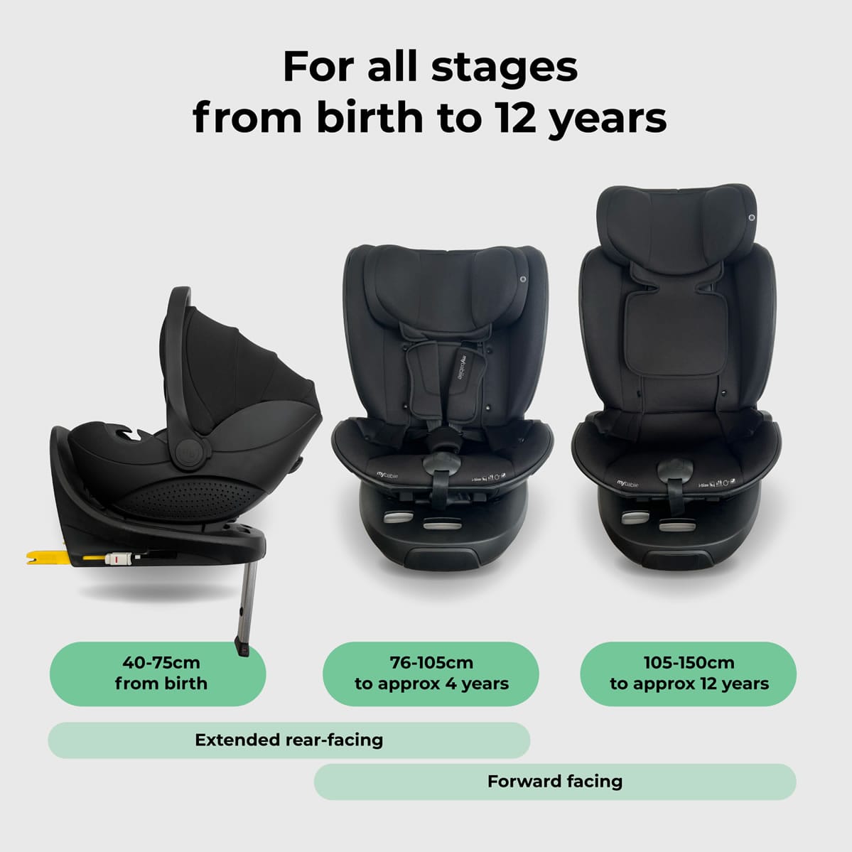 Mbcs05 rotating family set with base, infant carrier with toddler cae seat (1)