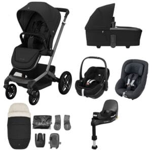 Maxi-Cosi FAME 10 Piece Pearl 360 Pro Premium Bundle - Twillic Black