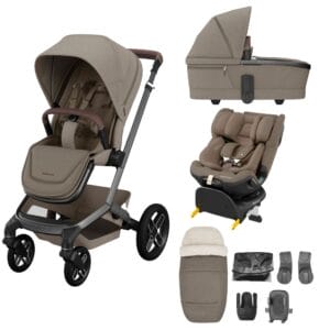 Maxi-Cosi FAME 8 Piece Emerald 360 Pro Bundle - Twillic Truffle-Black Wheels