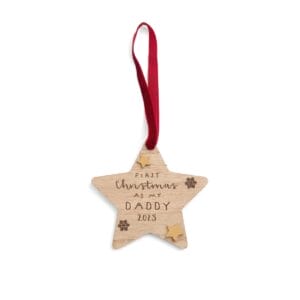 My first christmas as a daddy tree decoration