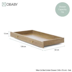 Obaby nika under drawer 140x70 oak 1