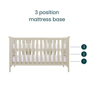 3 mattress heights misha cot bed mushroom & golden oak 7