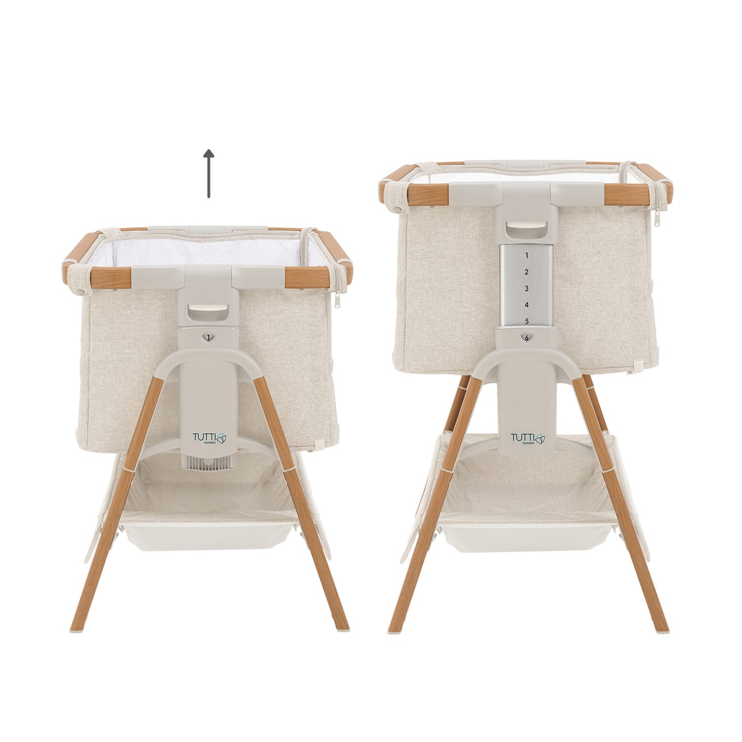 Cozee xl crib scandinavian walnut ecru 3 1