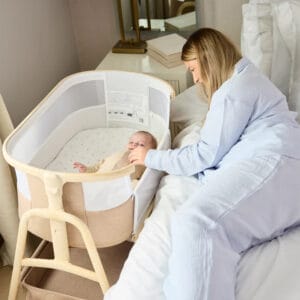 Ickle bubba bubba&me luxe bedside crib – biscuit (12)