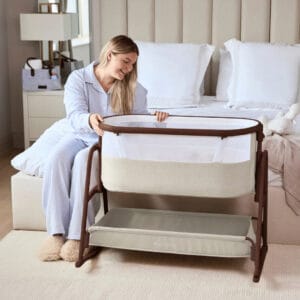 Ickle bubba bubba&me luxe bedside crib – stone (12)