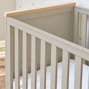 Misha cot bed mushroom & golden oak square 6