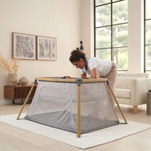 Tutti bambini cozee go 3 in 1 bassinet, travel cot & playpen oak charcoal (35)