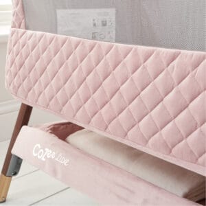 Tutti bambini cozee luxe bedside crib walnut blush (6)
