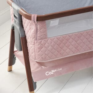 Tutti bambini cozee luxe bedside crib walnut blush (8)