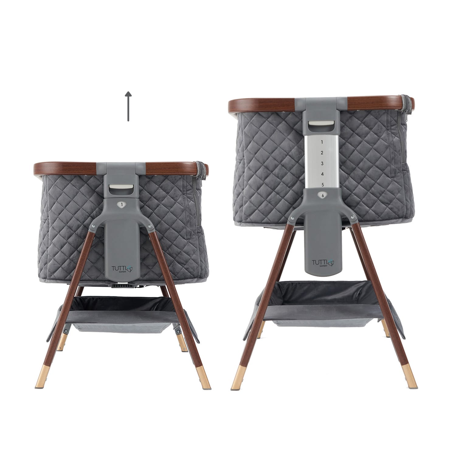 Tutti bambini cozee luxe bedside crib walnut slate (6)