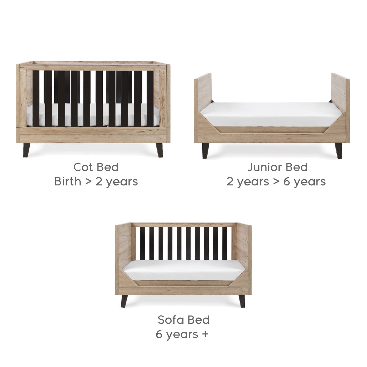 Tutti bambini como cot bed distressed oak slate grey (15)