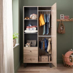 Tutti bambini como wardrobe distressed oak slate grey (1)